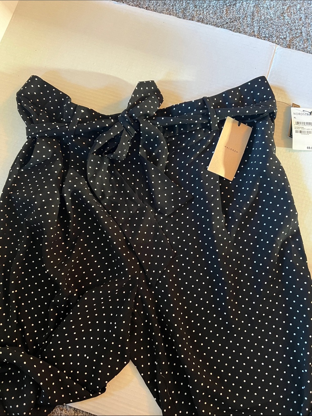 Halogen Black and Ivory Polka Dot Blouse